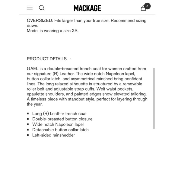 Mackage GAEL-Z Leather trench coat with belt - Picture 6 of 11